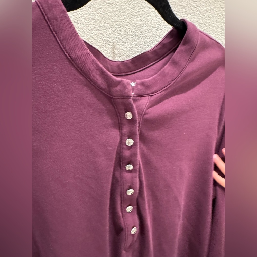 Calvin Klein Women's Purple Button-Up Henley top xl - Picture 4 of 5